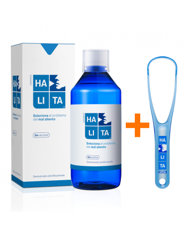 Pack HALITA®: Colutorio 500ml + limpiador lingual de regalo
